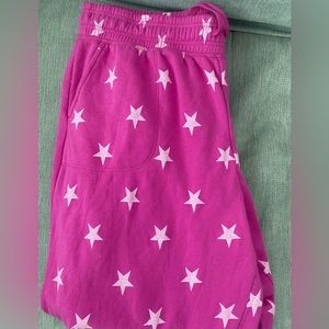 New Cabana by crown & Ivy pink star joggers size Large